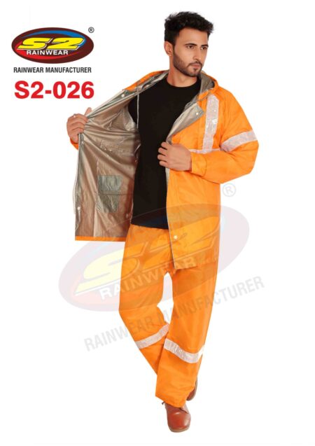 bombay Safety Raincoats orange Paint Shirt Radium TApe #2