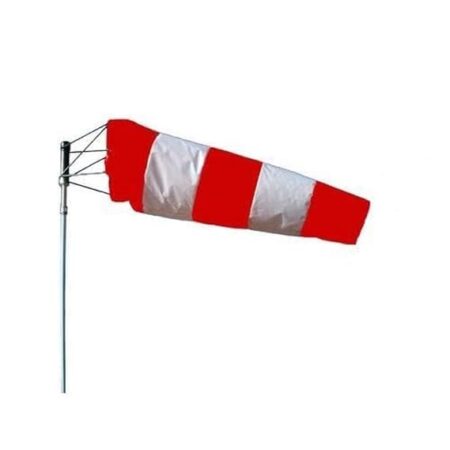 BOMBAY SAFETY Windsock Indicator for Wind Direction 6 Feet Double Fabric Durable Waterproof Wind Direction Cloth for Visibility in Night Red and White